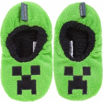 Chlapecké polobotky OFICIÁLNÍ LICENCE Bačkory MINECRAFT chlupaté zelené, vel. 31/32