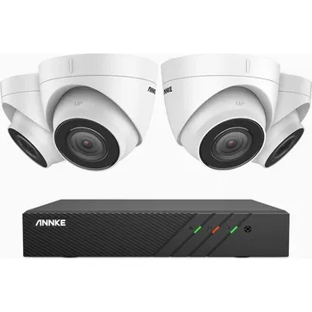 Bezpečnostní kamera 5MP IP PoE kamerový set, 4 turret IR kamery, H