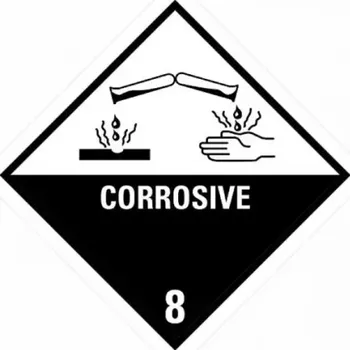 Značení ADR NÁLEPKA SAMOLEPÍCÍ - ŽÍRAVÉ LÁTKY Č. 8 - CORROSIVE (10 X 10 CM) OZN. 29008C