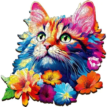 Puzzle EscapeWelt Dřevěné puzzle Kočka 500 dílků