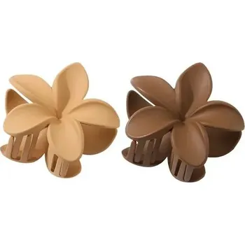 Velké ozdobné sponky do vlasů | dámské doplňky 2 ks - světle tmavá káva