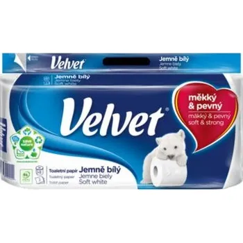 Toaletní papíry Papír toaletní Velvet white 3-vrstý / 8 ks