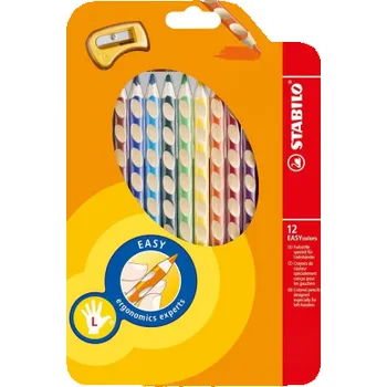 Pastelky STABILO® EASYcolors trojhranné / 12 barev / pro leváky