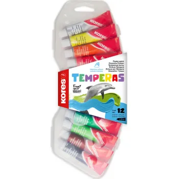 Temperové barvy Kores TEMPERAS - 12 barev