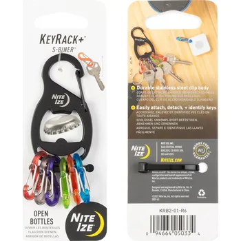 Nite Ize KeyRack+ černá + S-Biner barevné (Klíčenka Nite Ize KeyRack+ S-Biner- černá)