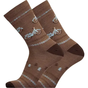 Pánské ponožky Merino ponožky kolo 39-42 hnědé