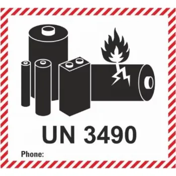 Značení ADR NÁLEPKA SAMOLEPÍCÍ - ZNAČKA PRO LITHIUM KOVOVÉ BATERIE - UN 3490 (10 X 10 CM) OZN. 293490