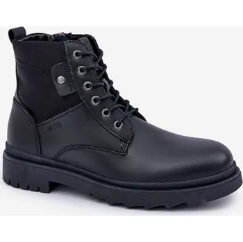 Pánská běžecká obuv Kožené Zateplené Kotníkové Boty Pánské Big Star OO174166 Barva: Černá, Velikost: 43