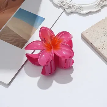 Boho květinová spona do vlasů | ozdobná spona, vlasový doplněk - temná růže