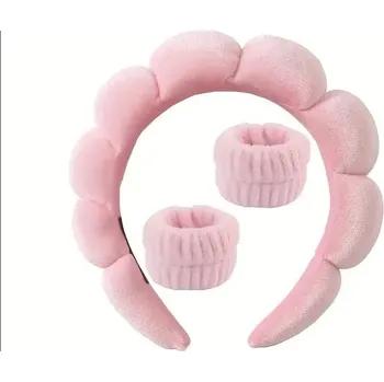 Čelenka Retro látková čelenka na make-up | vlasový doplněk, čelenka pro ženy - pleuche-tmavě růžová