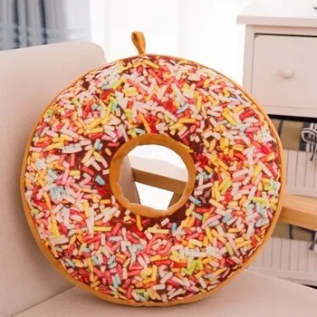 Dekorativní polštářek Dekorační polštář | vtipný polštář donut, průměr 40 cm - L,povlak