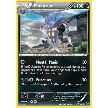 Karetní hra Pokémon XY 077/146 Malamar - XY Stav: Excellent, Verze: NORMAL