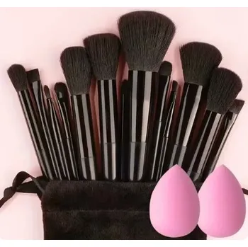 Kosmetický štětec Sada 13 štětců na líčení | Kosmetické štětce - 13zhi černá2růžová vejce