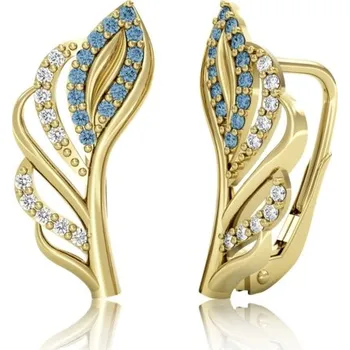 Náušnice Couple, Něžné náušnice Lisette, žluté zlato se zirkony, 585-66-3-0419.0Z00.0.00.202.08