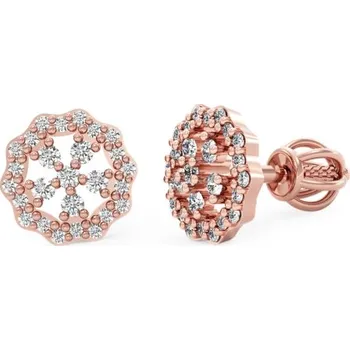 Šperk Couple, Něžné peckové náušnice Liora, růžové zlato se zirkony, 585-66-3-0444.4C00.0.00.001.05