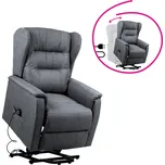 Relaxační polohovací křeslo, světle šedá, DOURO