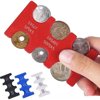 Přenosný pořadač na mince | Praktický držák mincí pro organizaci - Červený