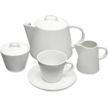 Čajová souprava Thun Tom, bílá, karlovarský porcelán, 15 dílná