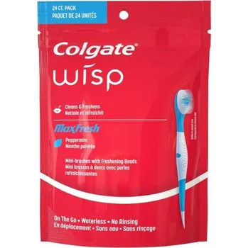 Zubní kartáček Colgate Mini kartáček Wisp, přenosný, bílý, Coolmint, 24 kusů
