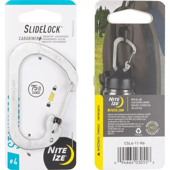 Nite Ize Carabiner SlideLock #4 stříbrná (Karabina Nite Ize Carabiner SlideLock #4 stříbrná)
