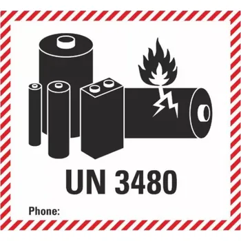 Značení ADR NÁLEPKA SAMOLEPÍCÍ - ZNAČKA PRO LITHIUM-IONTOVÉ BATERIE (10 X 10CM) - UN 3480 OZN. 293480100