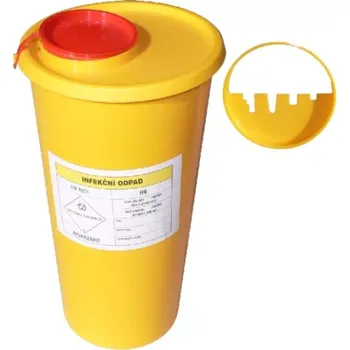 Odpadkový koš NÁDOBA NA MEDICINÁLNÍ ODPAD 2,5 L VČETNĚ UZÁVĚRU 260 x 143/104 MM (50KS/KARTON)