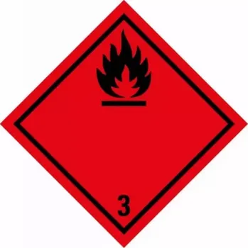 Značení ADR NÁLEPKA SAMOLEPÍCÍ - HOŘLAVÉ KAPALINY Č. 3 - ČERNÝ PLAMEN (10 x 10 cm) OZN. 29003