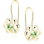 Stříbrné květinkové náušnice GOLD GREEN Ag 925; ≤1,1 g.