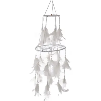 Lapač snů InDecor Bavlněný lapač snů s pírky bílá, 15 x 52 cm