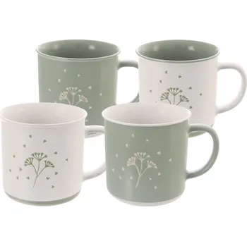 Orion Sada keramických hrnků Greenish 4 ks, 0,5 l, zelená