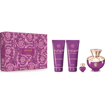 Kosmetická sada Versace Dylan Purple Set - EDP 100 ml + EDP 5ml + sprchový gel 100 ml + tělový gel 100 ml Dárková sada
