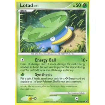 Karetní hra Pokémon PL 081/127 Lotad Lv.11 - Platinum Stav: Excellent, Verze: NORMAL