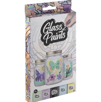 Speciální výtvarná barva Grafix Sada barev na sklo se štětcem 5x22ml