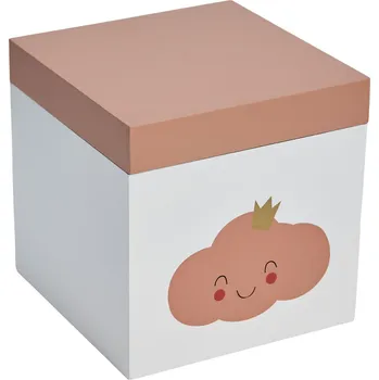 Svačinový box LA FACTORY Krabička na dětské vzpomínky HEAD IN THE CLOUDS, 17 x 17 x 11 cm, obláček