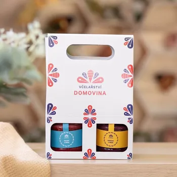 Včelařství Domovina Ovocné mámení dárkové balení Ouško 2x170 g ochucené medy Design: Domovina