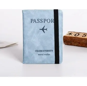 Cestovní taška Elegantní obal na cestovní pas - Světle modrá