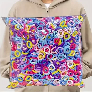 Gumičky do vlasů pro holčičky – barevné elastické gumičky | vlasové doplňky 100 ks - nová modrá smíšená