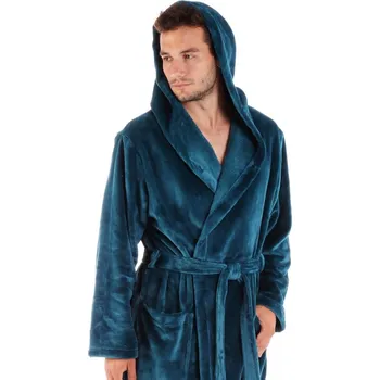 Unisex Petrolejový župan s kapucí Siena - 31 56 6430 nadměrné velikosti - 3XL