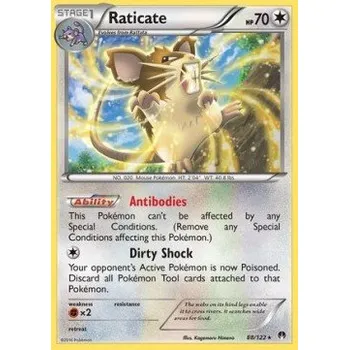 Karetní hra Pokémon BKP 088/122 Raticate - BreakPoint Stav: Near Mint, Verze: REVERSE HOLO