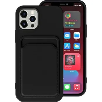 Pouzdro na mobilní telefon Kryt s kapsou na karty pro iPhone 11 Pro Max - černý
