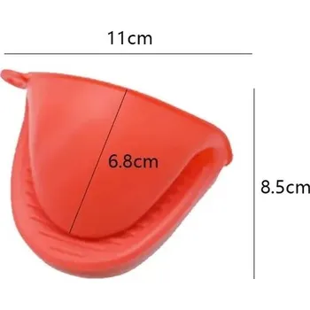 Chňapka Silikonové protiskluzové kuchyňské chňapky | tepelně odolné chňapky - 2ks červené