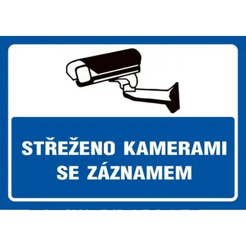 Značení TABULE bezpečnostní - Střeženo kamerami se záznamem 04771 A5 modrá