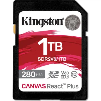 Paměťová karta Kingston SDXC karta 1TB Canvas React Plus, UHS-II, U3, V60, R:280/W:150MB/s
