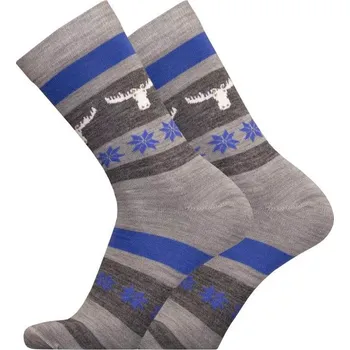 Pánské ponožky Merino ponožky jelen bílý 43-46 šedé