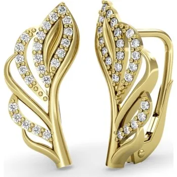 Náušnice Couple, Něžné náušnice Lisette, žluté zlato se zirkony, 585-66-3-0419.0Z00.0.00.001.08