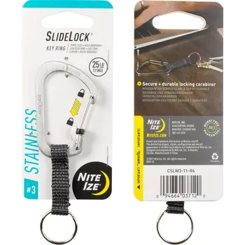 Nite Ize SlideLock KeyRing #3 stříbrná (Krabina Nite Ize SlideLock KeyRing #3 stříbrná)