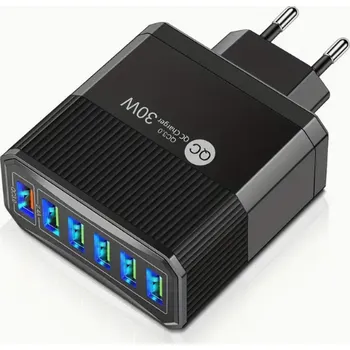 Rychlonabíječka 30W, 6x USB, QC 3,0. Nabíječka do sítě. Fast Charge.