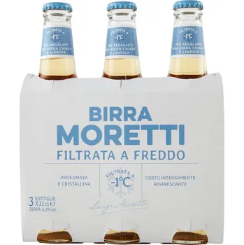 Pivo Birra Moretti Moretti Pivo filtrované pod bodem mrazu (Birra Filtrata Fredo) 4,3% 3x330 ml