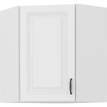 Stolarz-Lempert Kuchyňská skříňka Stilo WHWH - horní rohová 60x60 GN-72 1F (45°), bílá + bílá