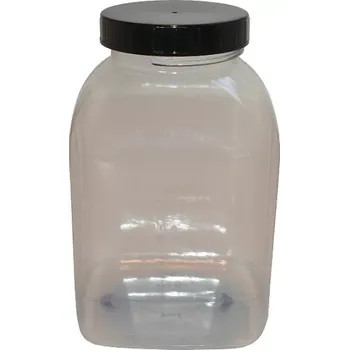 Dóza na potraviny 310-73352 PVC DÓZA 2000 ML ČIRÁ HRANATÁ ŠIRKOHRDLÁ, BEZ UZÁVĚRU